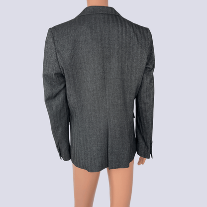 Front view of the Tokito twill weave black jacket