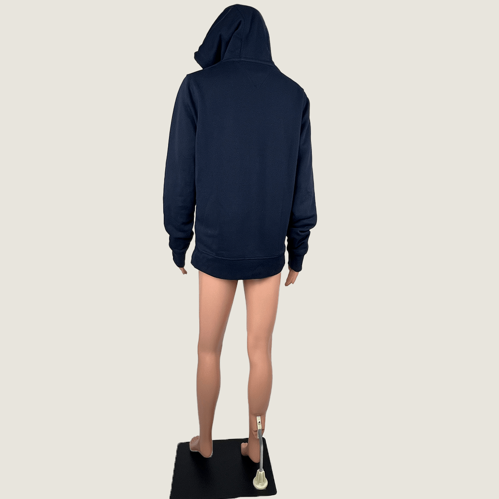 Back view of the Tommy Hilfiger Navy Logo Hoodie