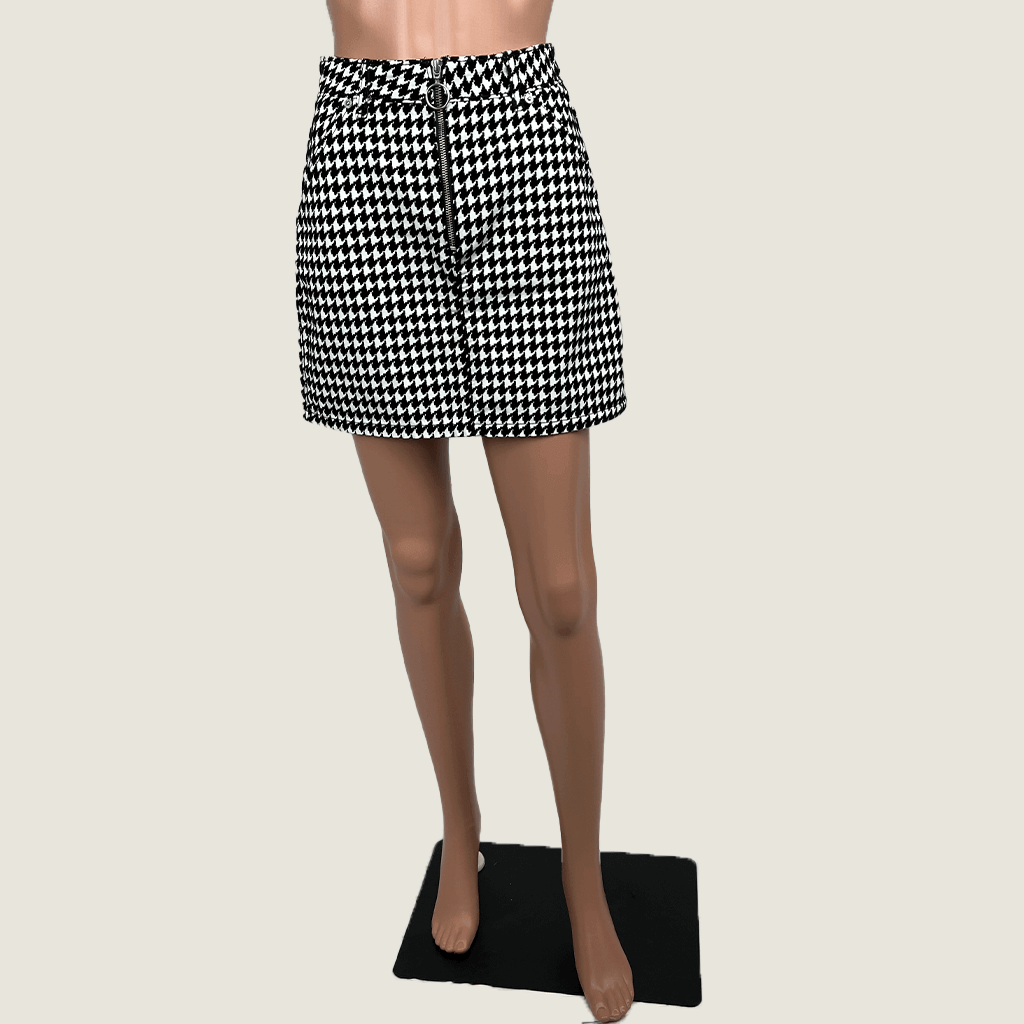 Top Shop Houndstooth Mini Skirt Front