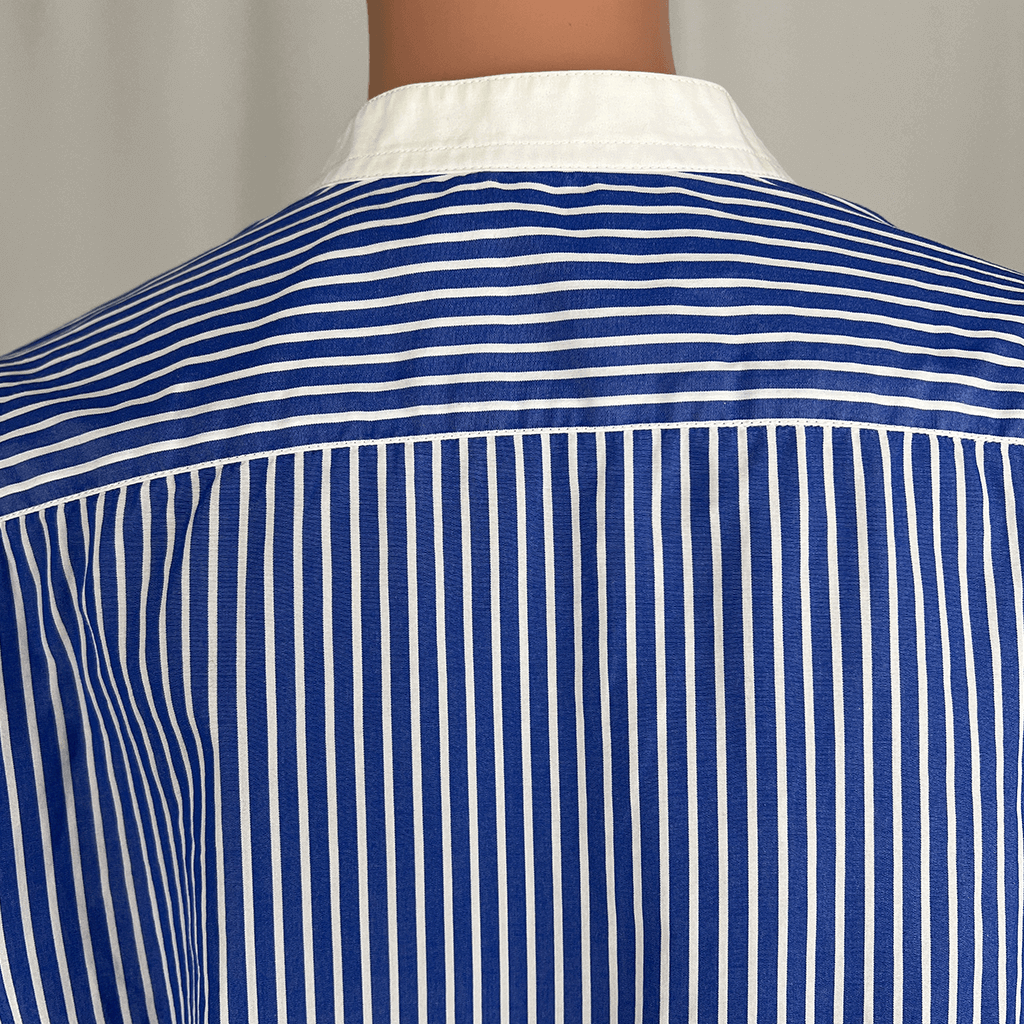 Back collar detail of the Tory Burch Women's Striped Shirt