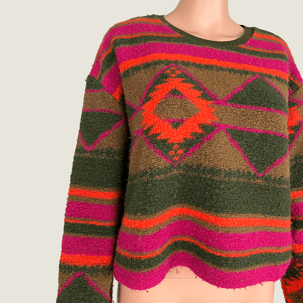 Front close up view of the Zara Women's Knit Crop Jumper