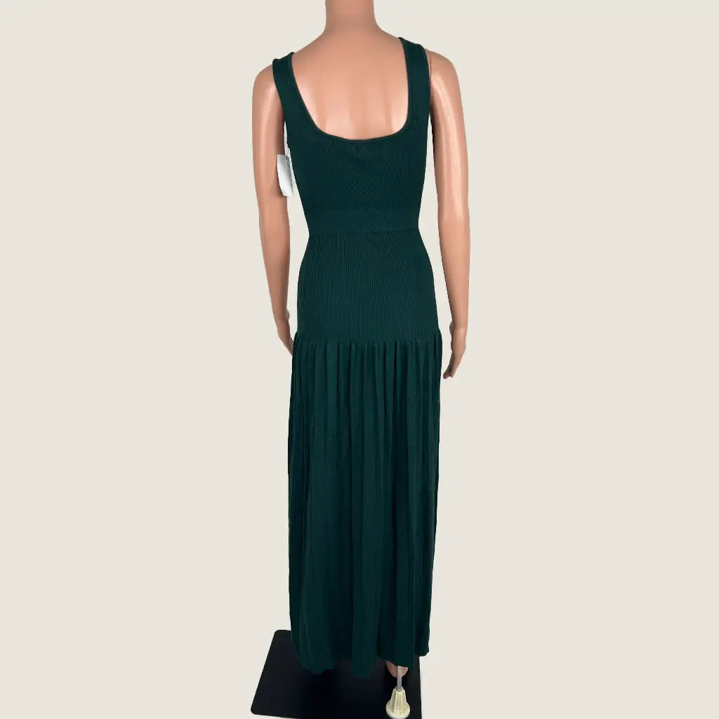 Back View of the Tussah Avalina Maxi Knit Dress Emerald