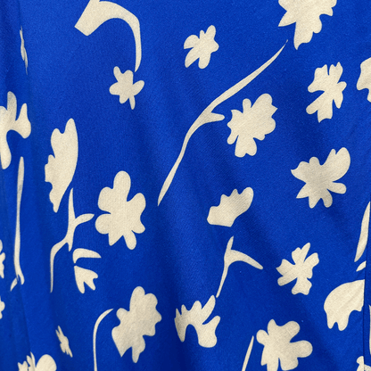 VRG GRL Bias Cut Maxi Dress Blue Print Detail