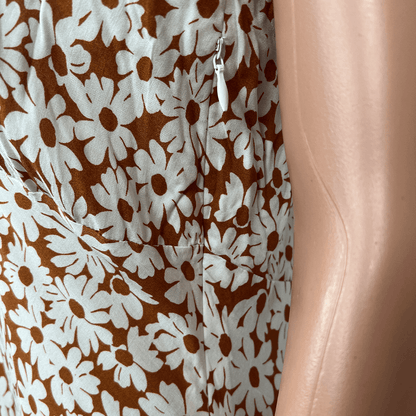 VRG GRL Bias Cut Maxi Dress Daisy Zip Detail