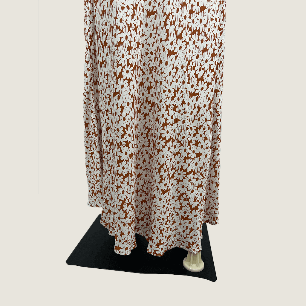 VRG GRL Bias Cut Maxi Dress Daisy Skirt Detail
