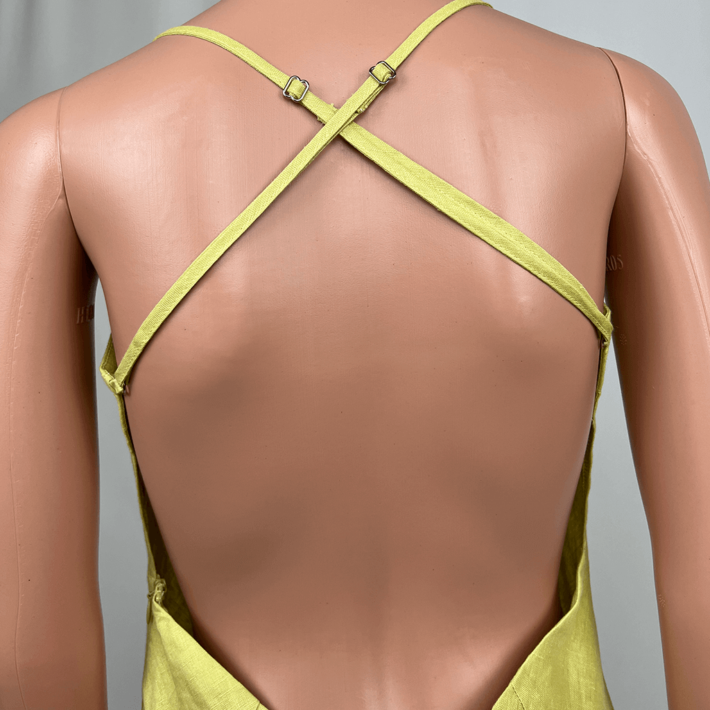VRG GRL Linen Backless Maxi Dress Back Detail