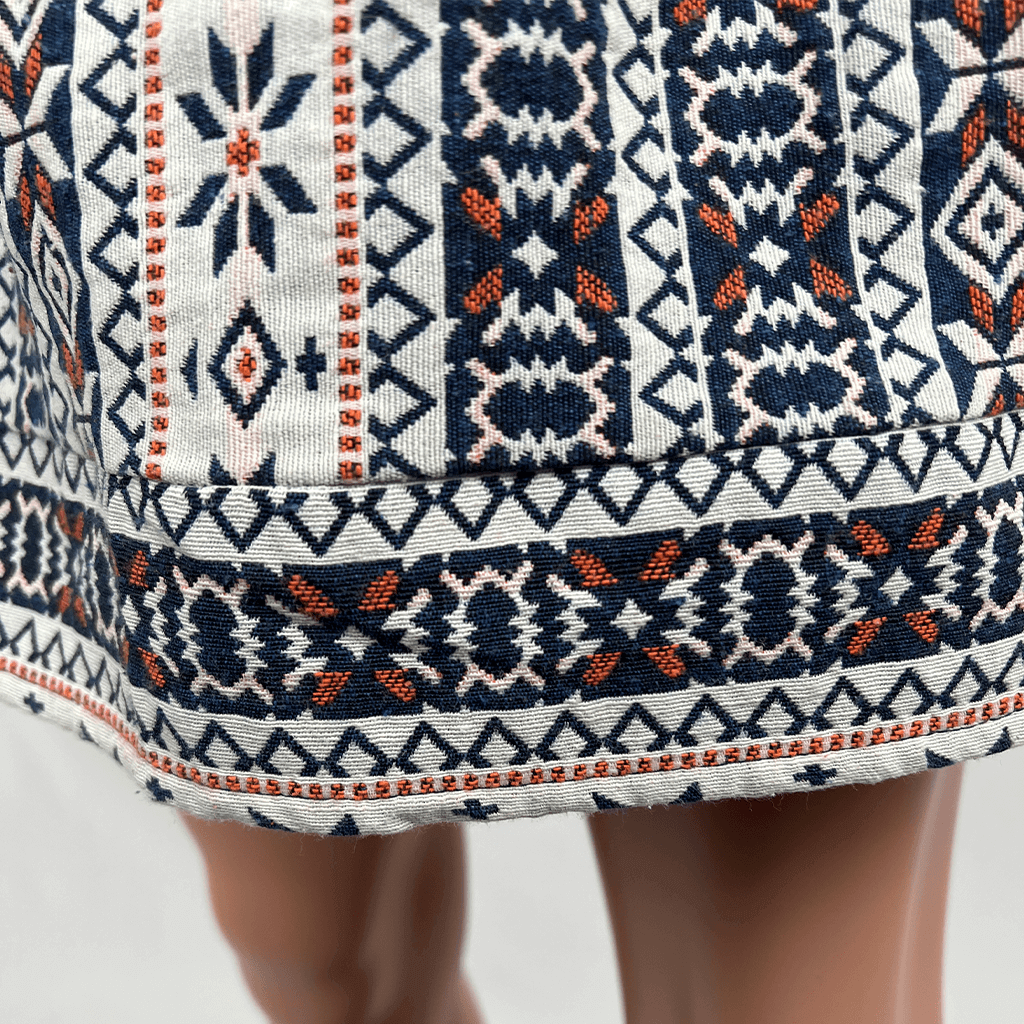 Valleygirl Aztec Print Mini Skirt Hem