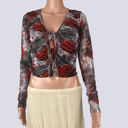 Front view of the Valleygirl sheer top