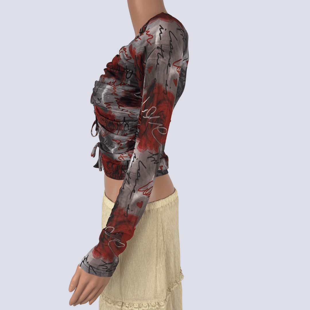 Side view of the Valleygirl sheer top