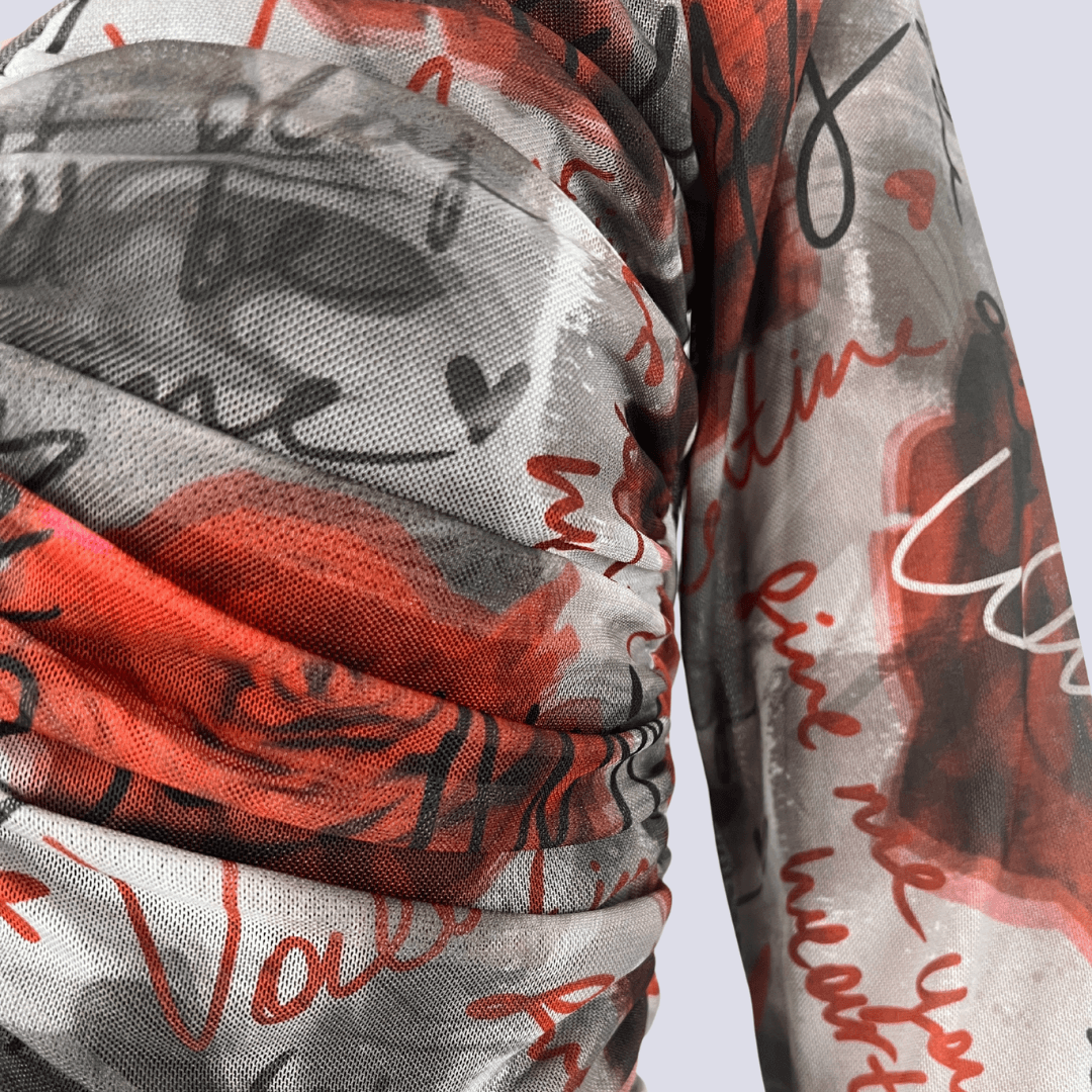 Front detail view of the Valleygirl sheer top