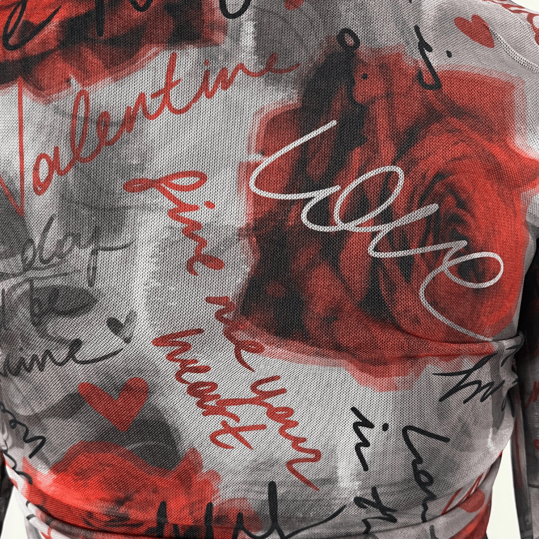 Fabric view of the Valleygirl sheer top