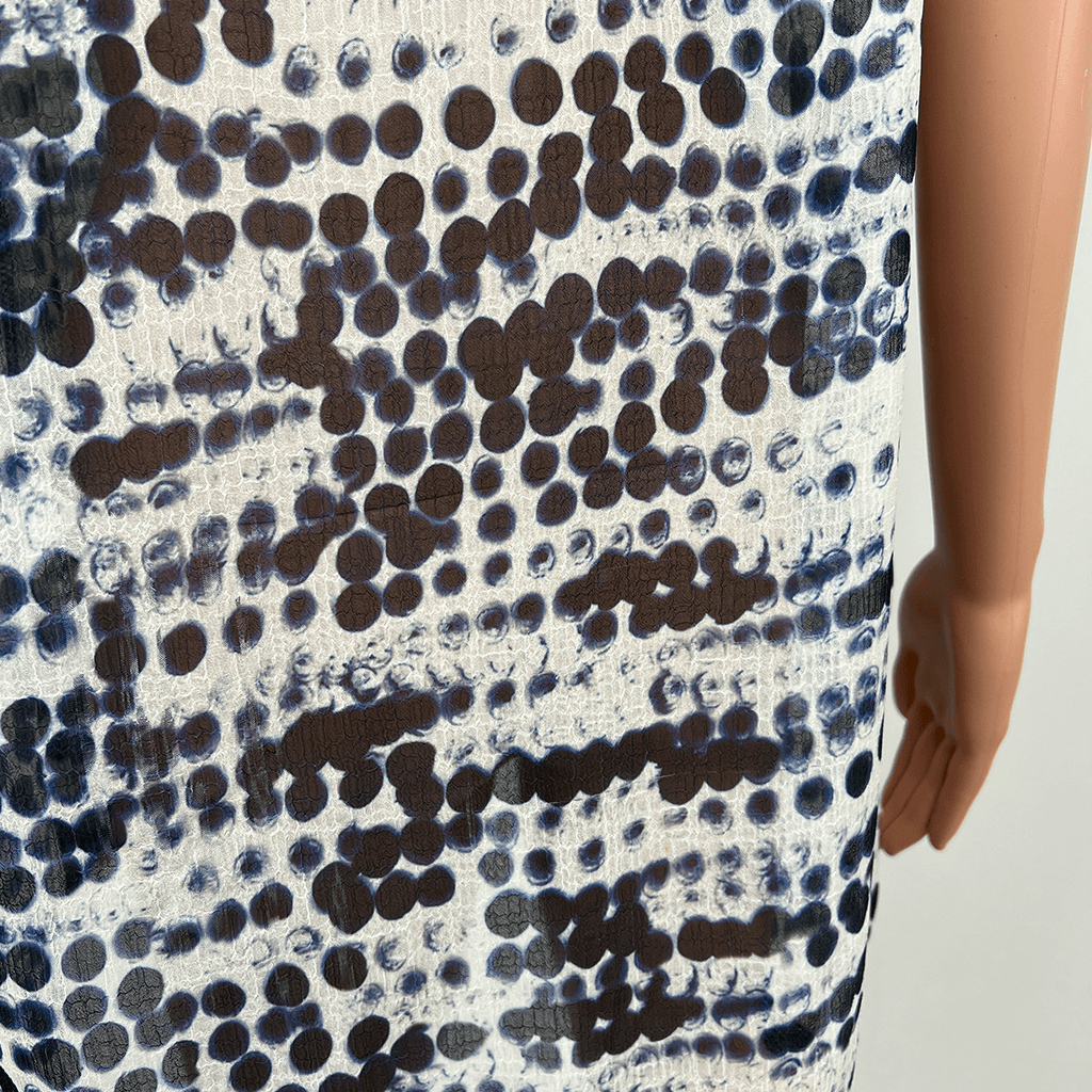 Vera Wang Sheer Sleeveless Top Print Detail