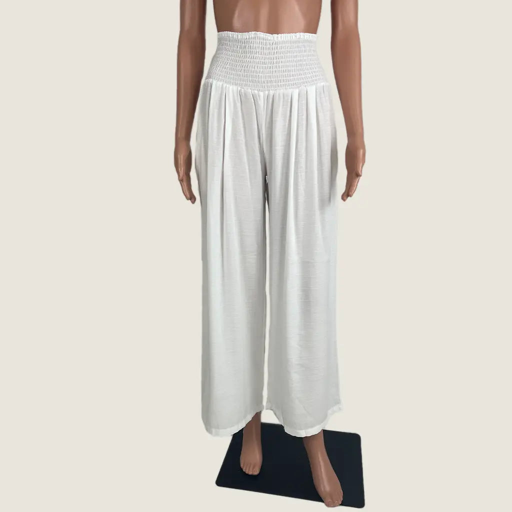 Front View of the White Wide Leg Pant