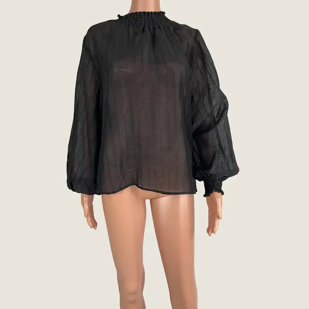 Front View of the Wish Intentions Shirred Blouse