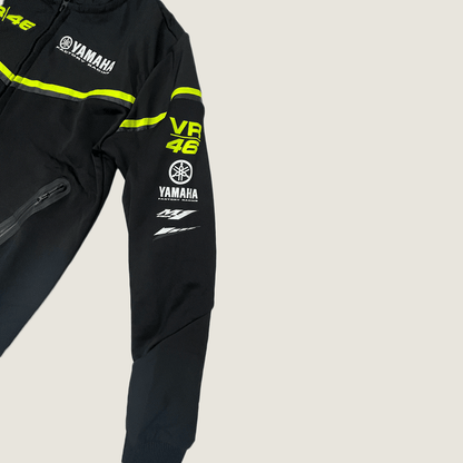 Yamaha VR46 Racing Black Line Zip Up Hoodie Jacket Sleeve