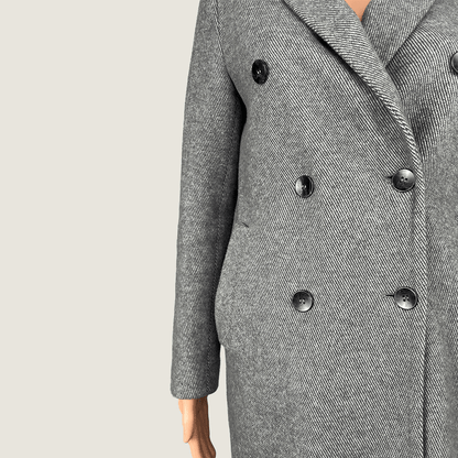 Side close up view of the Zara Women's Midi Coat