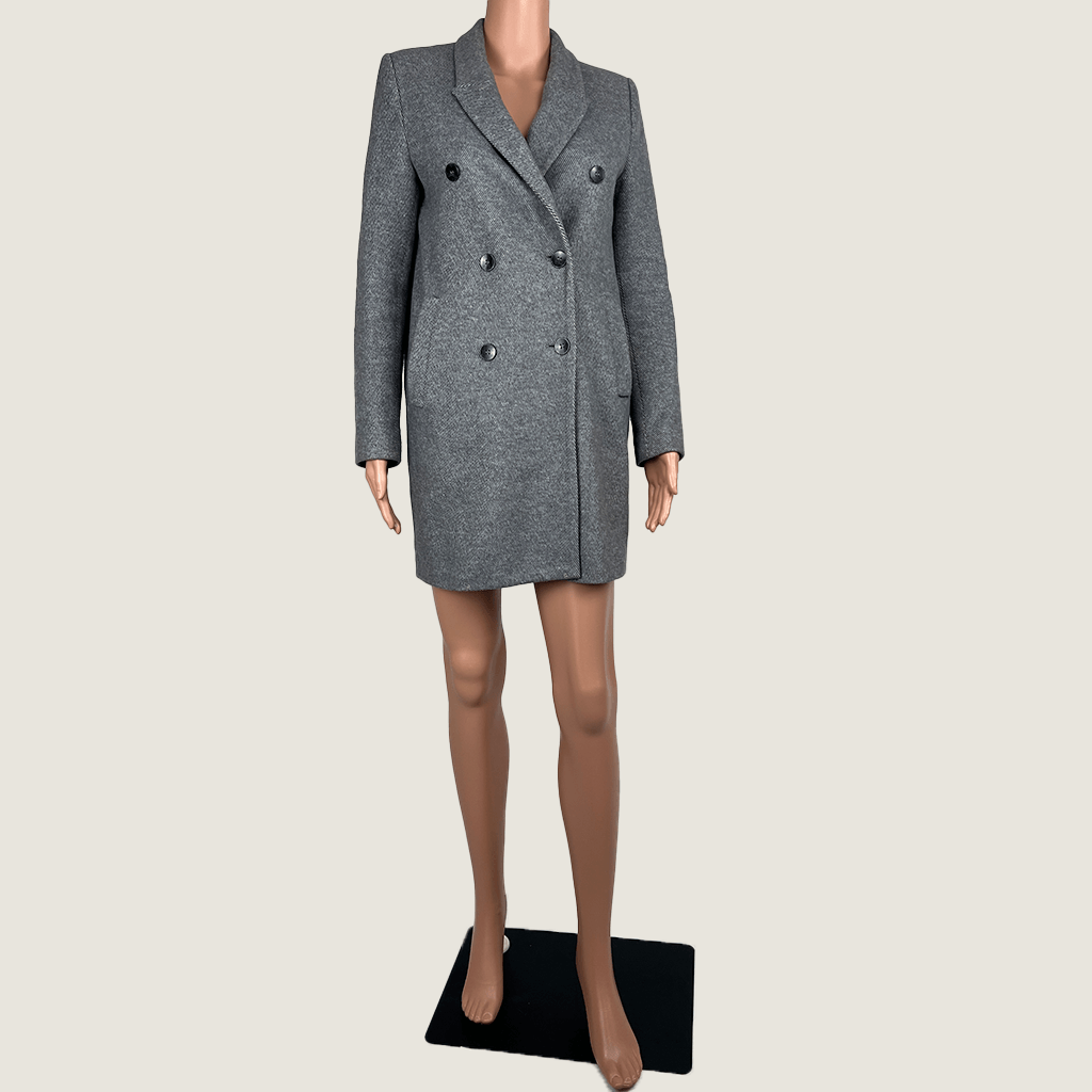 Front view of the Zara Women's Midi Coat