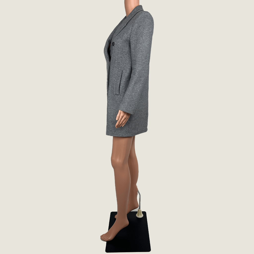 Side view of the Zara Women's Midi Coat