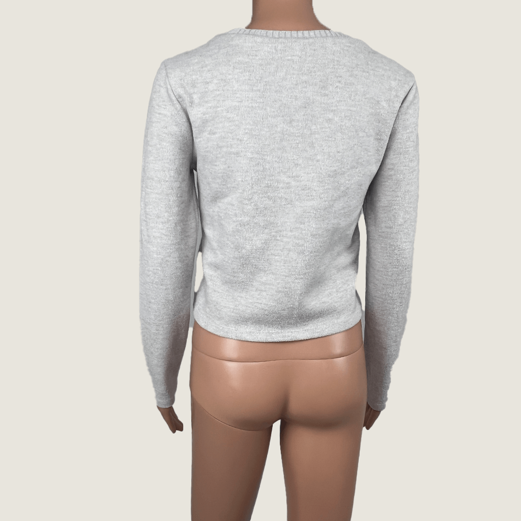 Back view of the Zara Crop Knit Sweater