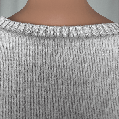 Collar close up view of the Zara Crop Knit Sweater