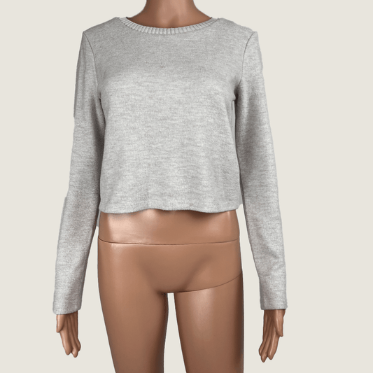 Front view of the Zara Crop Knit Sweater