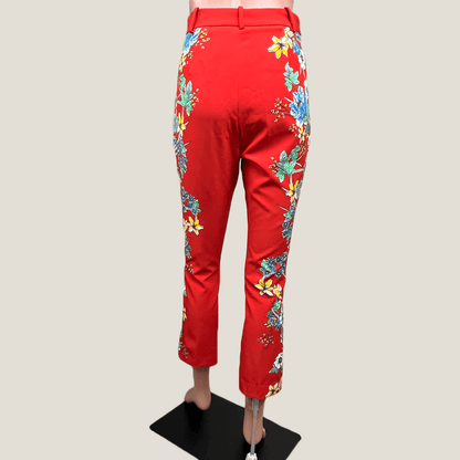 Zara Basic Red Floral Pant Back