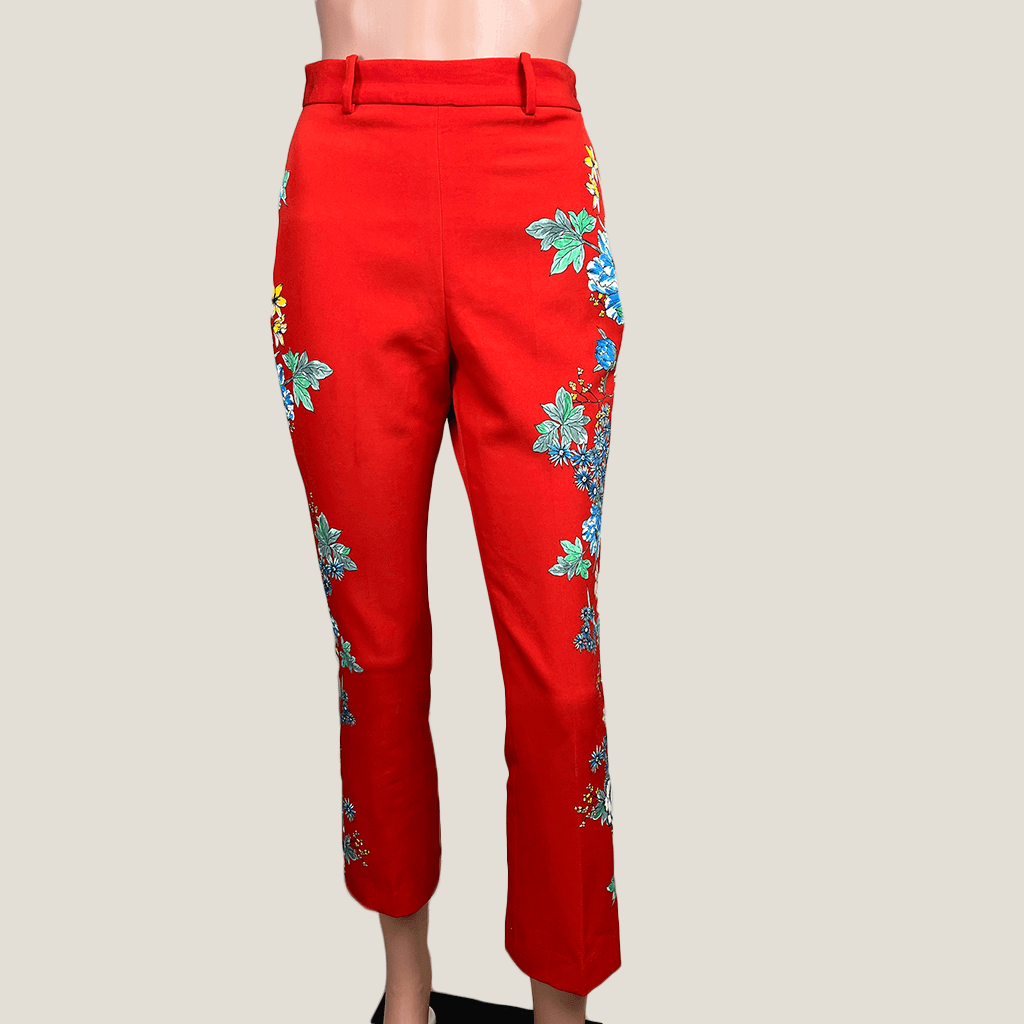 Zara Basic Red Floral Pant Front