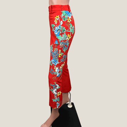 Zara Basic Red Floral Pant Side