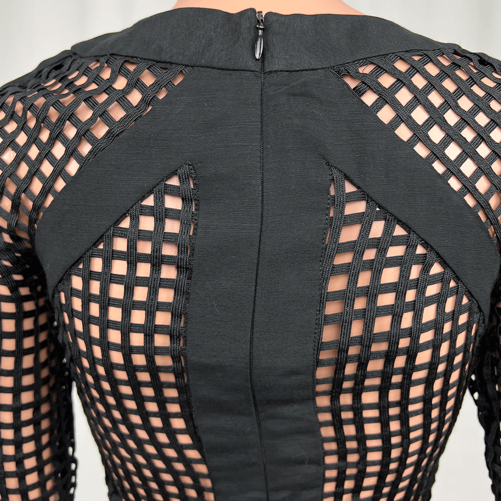 Zimmermann Black Lattice Long Sleeve Top Back Detail