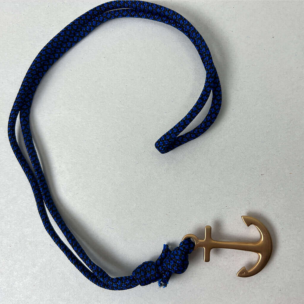 Unisex Rose Gold Anchor Bracelet Blue