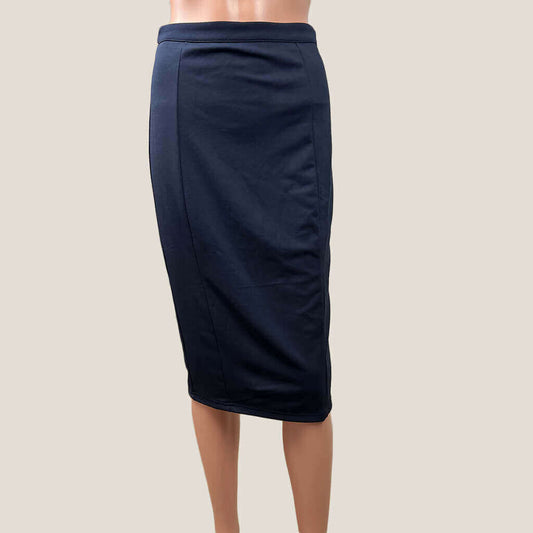 A&H Navy Pencil Skirt Front