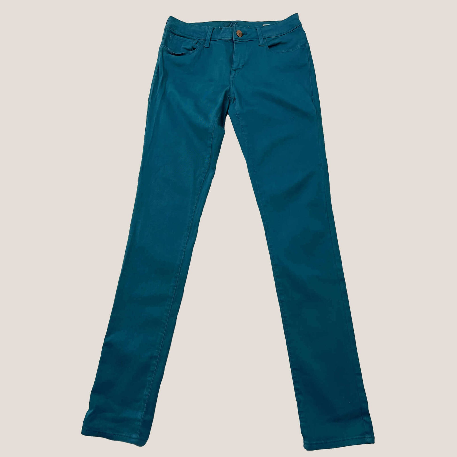 Front Alexa Aqua Jeans Mid Rise Skinny Jeans