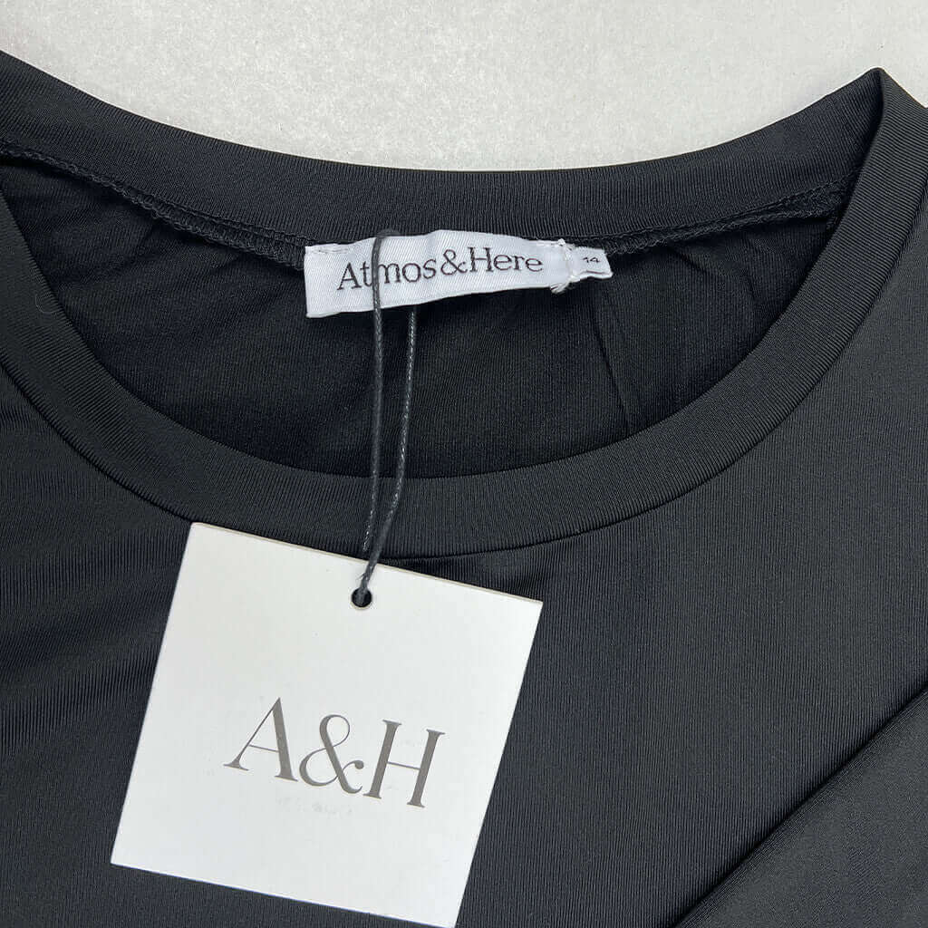 Collar Detail Atmos and Here Black T-Shirt