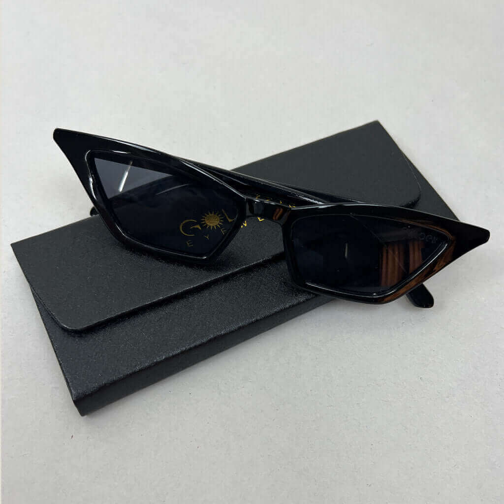 Black Cat Dark Tint Sunglasses and box