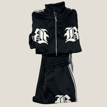 Oversized Mens Graphic Hooded Tracksuit  Small Set