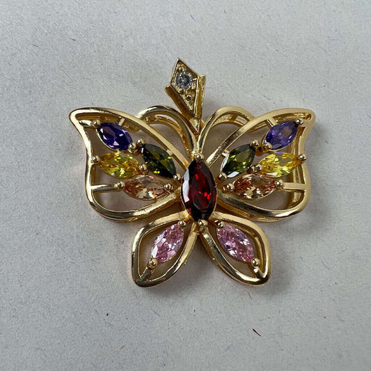 Women Gold Butterfly Pendant Front