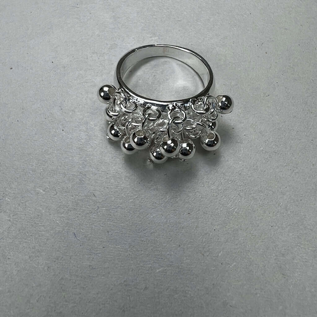 Silver Bead Ring Side