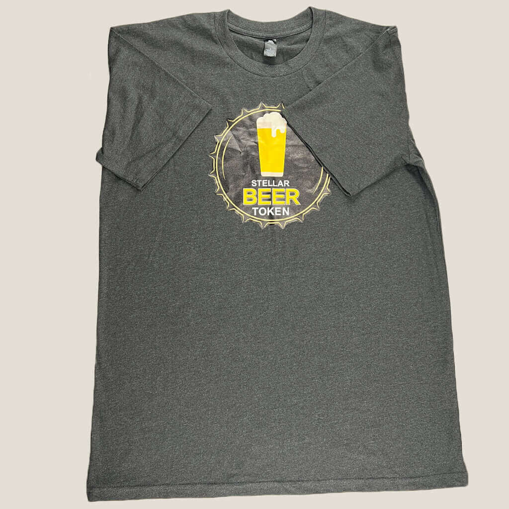 as colour Mens Black T-Shirt with Beer Image Front