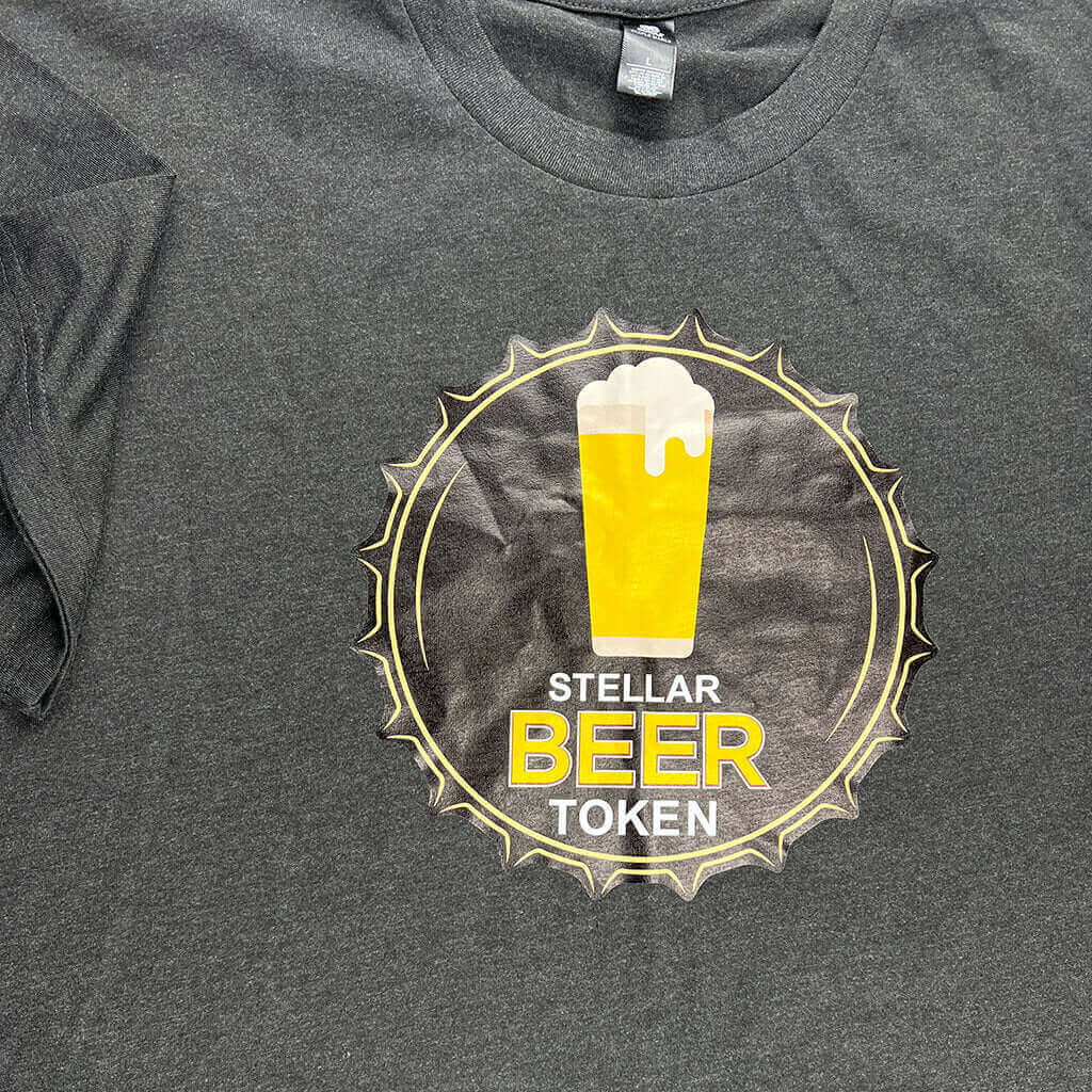 as colour Mens Black T-Shirt with Beer Image Detail