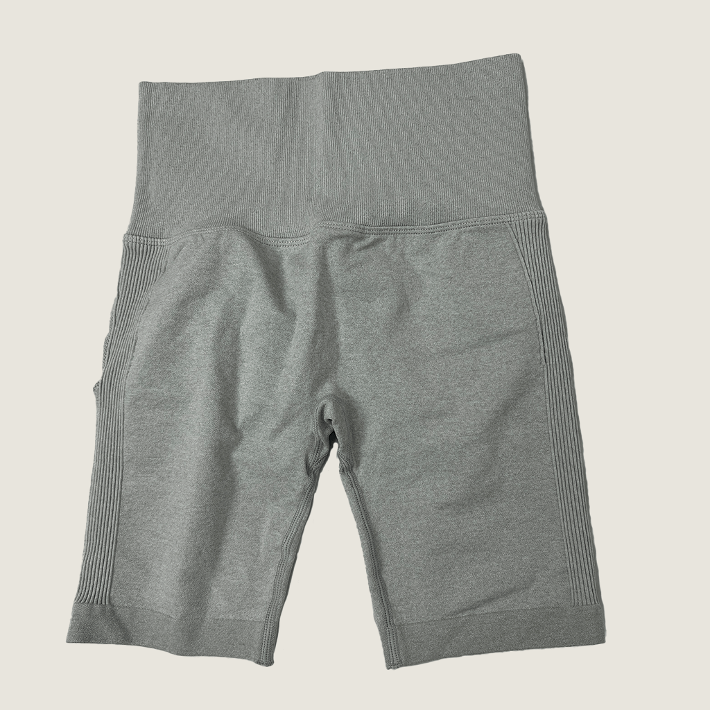 Women's High Waist Bike Shorts Front Grey