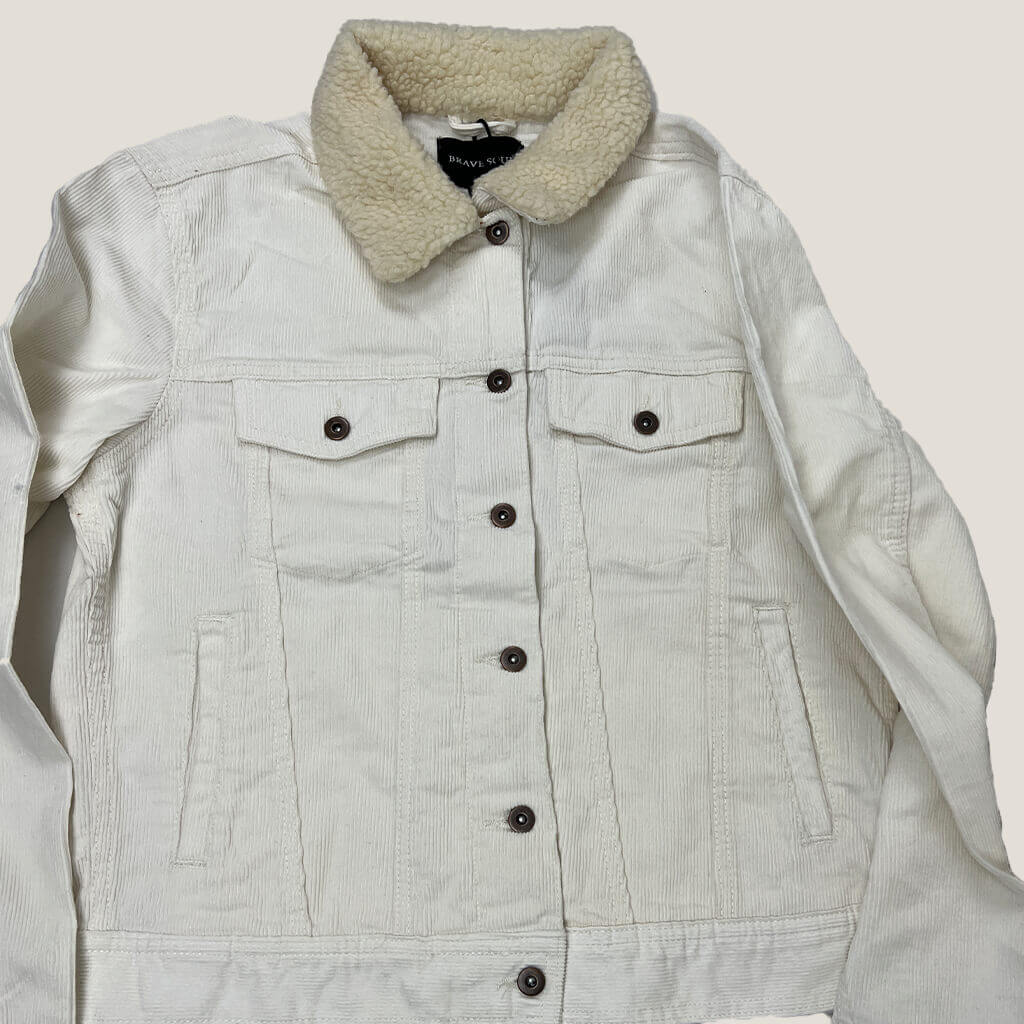 Brave Soul cream jacket front buttons