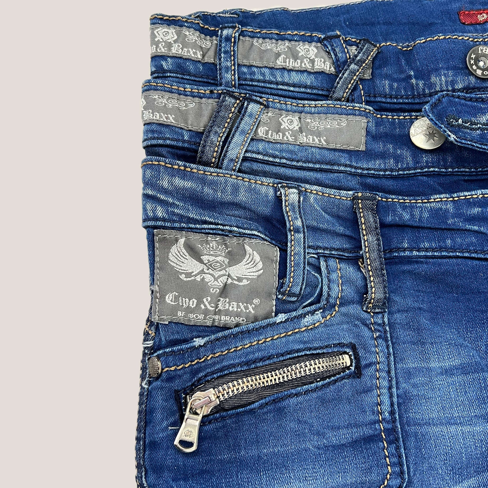 Pocket Detail Cipo & Baxx Triple Layer Jeans 