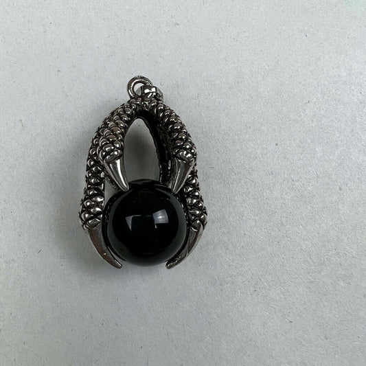 Claw Pendant With Natural Black Onyx Side