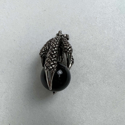 Claw Pendant With Natural Black Onyx Above