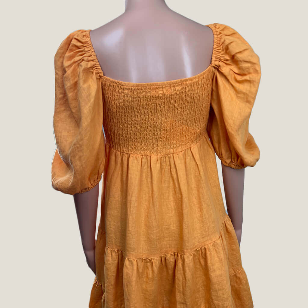 Dahlia And Sun Linen Summer Mini Dress Back Detail