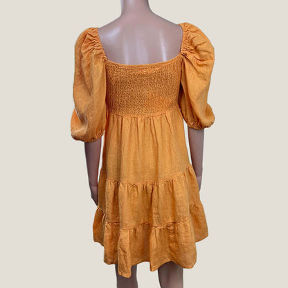 Dahlia And Sun Linen Summer Mini Dress Back
