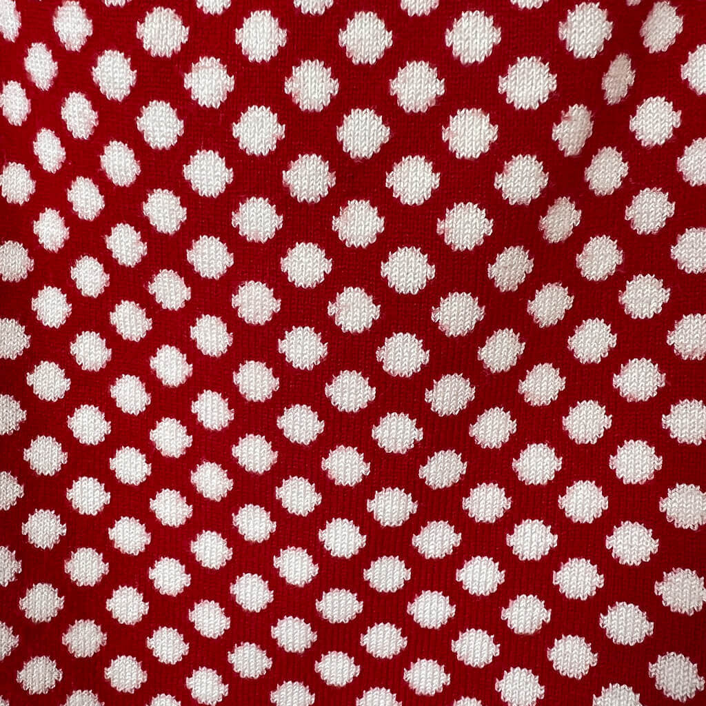 Knit Detail Dangerfield Womans Red Polkadot Top