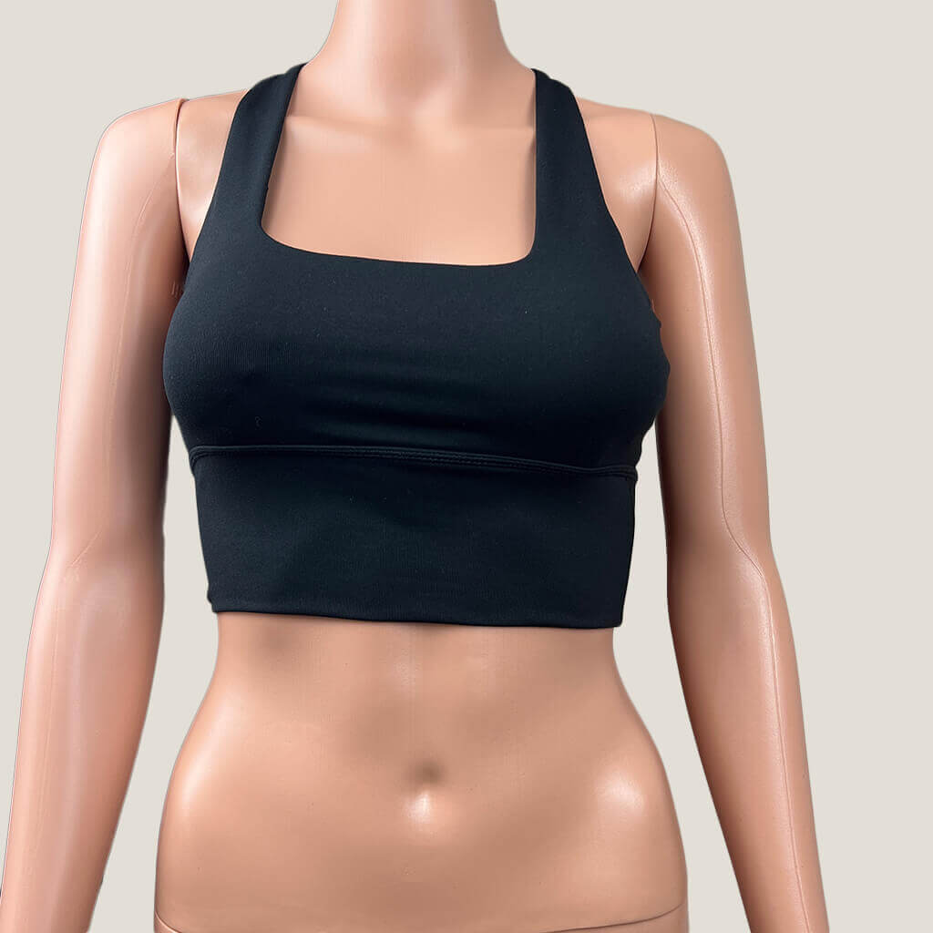 Elite Eleven Black Sports Bra Front