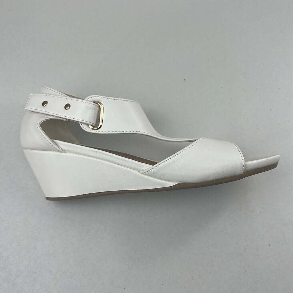 Exist White Wedge Heel Sandal Side