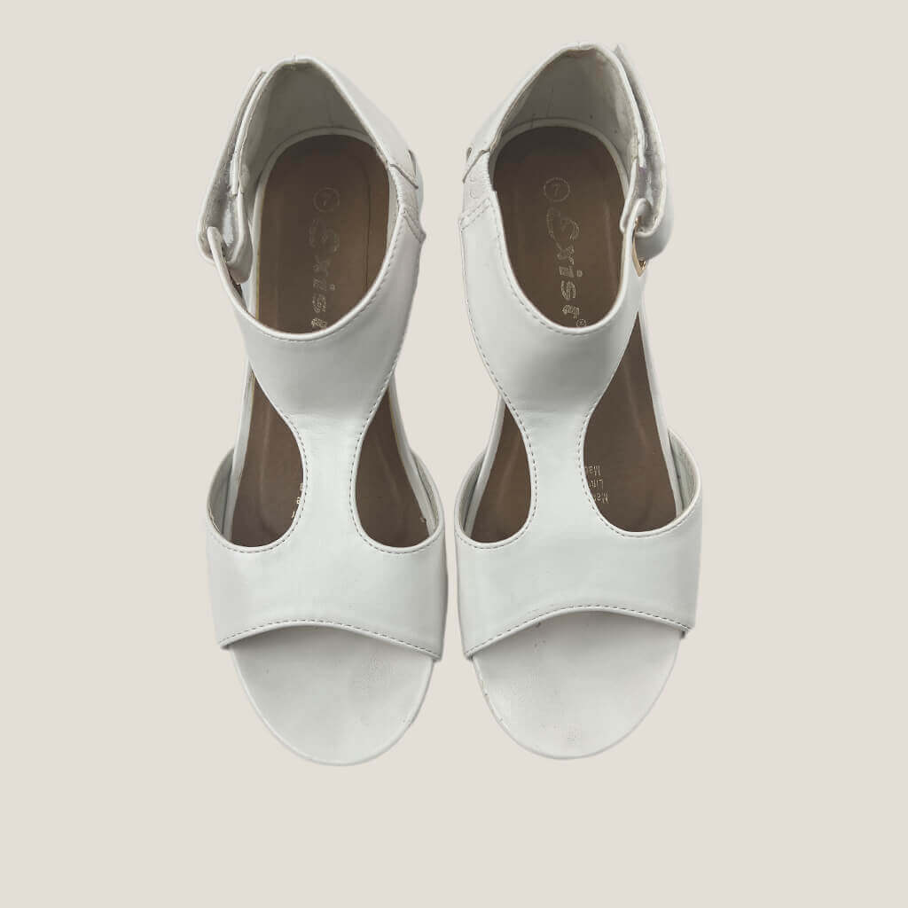 Exist White Wedge Heel Sandal Above